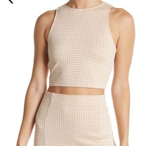 Elodie Gingham Knit Crop Top